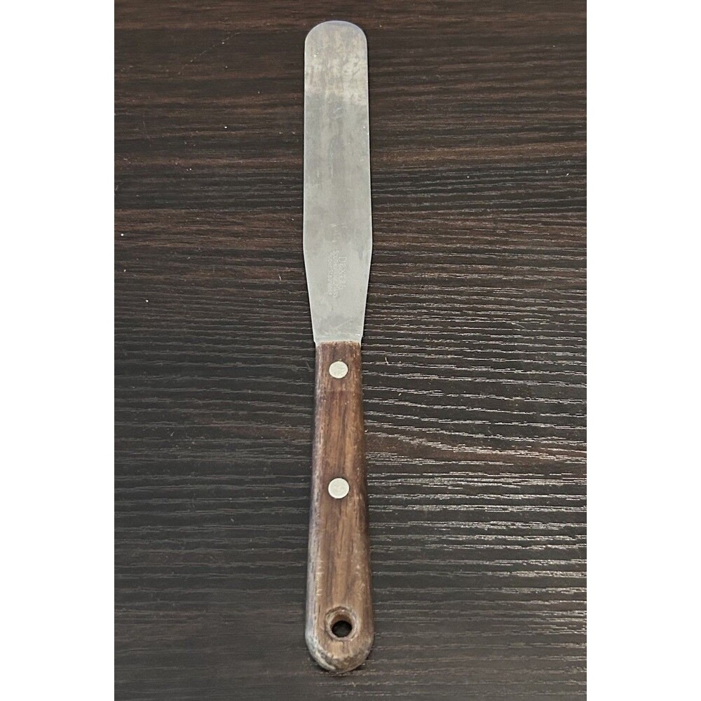 Vintage Dexter S2494 Stainless Steel Spreader Spatula Wood Handle USA 8.5”